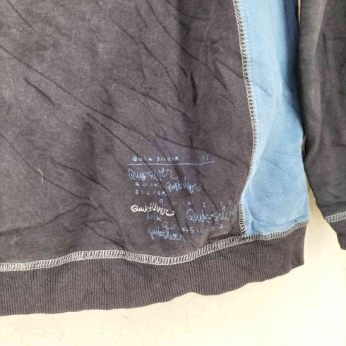 クイックシルバー Quiksilver 90-00s ロゴパッチデザイン バイカラー スウェットプルオーバーパーカー Y2K メンズ  L